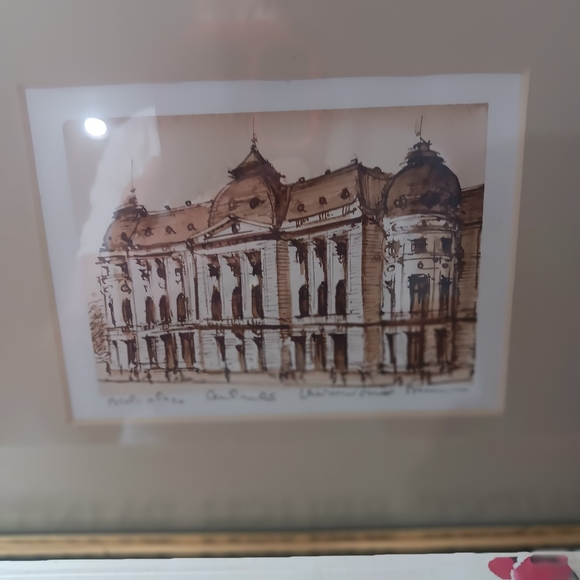 Pair Matted & Framed Victorian Europe Architecture Prints - Picture 4 of 8